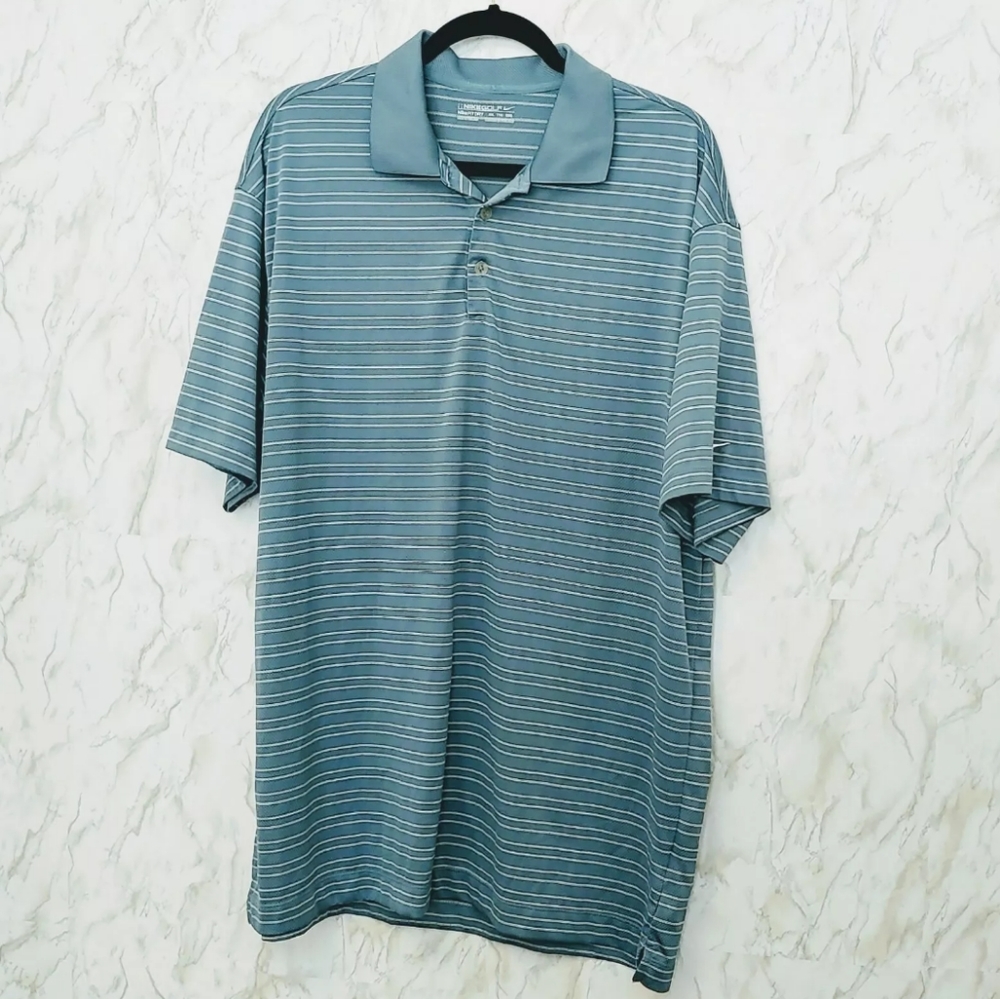 Nike Golf FitDry Short Sleeve Striped Polo Shirt